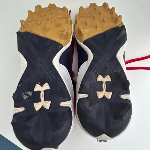 Under Armour Harper 6 Red White and Blue Boys Baseball Cleats Boys Size 3Y - Picture 8 of 12